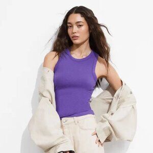 & Other Stories Fitted Tank Top in Purple, Size XS